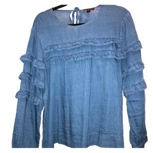 LOWEST Jcrew blouse with ruffle sleeves